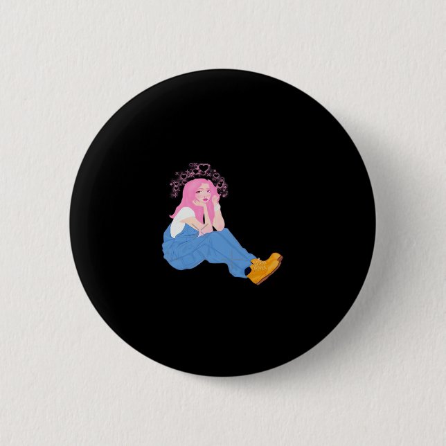 Oh Deer Graphic Artistic Design  Button (Front)