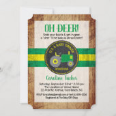 Oh Deer Green Tractor Baby Shower Invitation (Front)