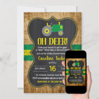 Tractor baby discount shower invitations