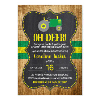 tractor baby shower invitations