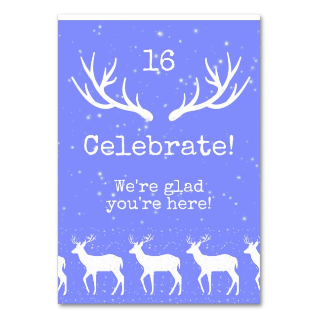 Oh Deer - Holiday Table Card (Front)
