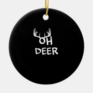 Oh Deer Hunter Rustic Outdoor Design Ceramic Ornament
