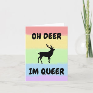OH DEER I'M QUEER Funny LGBTQ+ Letterpress Thank You Card