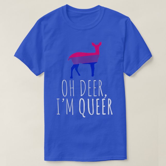 Oh Deer Im Queer Lgbt Bisexual Pride Gay Lesbian  T-Shirt (Design Front)