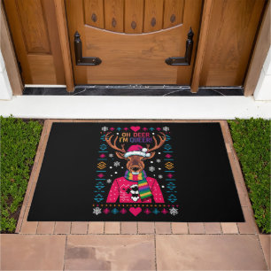 Oh Deer I'm Queer LGBT LGBTQ Gay Pride Ugly Xmas Doormat