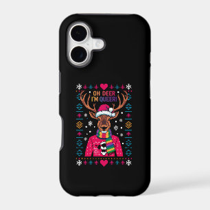 Oh Deer I'm Queer LGBT LGBTQ Gay Pride Ugly Xmas iPhone 17 Case
