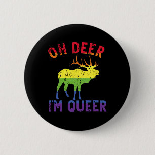 Oh Deer Im Queer Rainbow Lgbt Gay Pride Panual Les Button