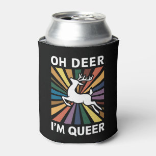 Oh Deer I'm Queer Rainbow LGBT Pride Gay Lesbian Can Cooler