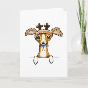 Oh Deer Italian Greyhound Holiday Card