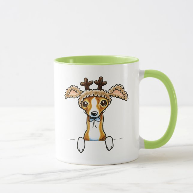 Oh Deer Italian Greyhound Mug (Right)