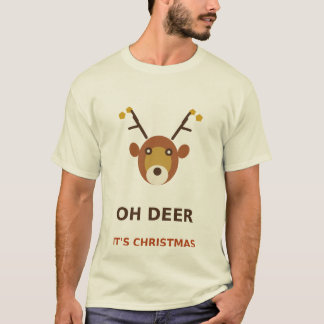 Oh Deer It's Christmas, Cute Retro Reindeer T-Shirt