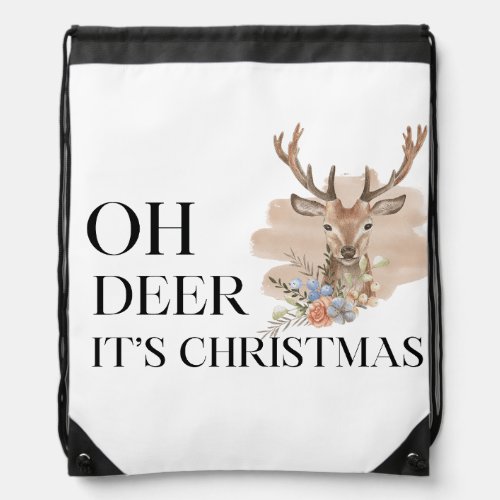 Oh deer its Christmas Drawstring Bag