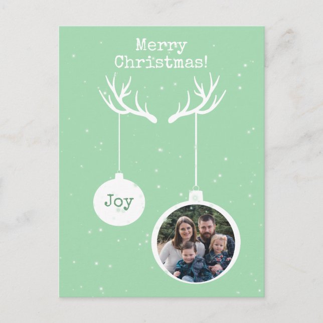 Oh Deer, it's Christmas [green] - Holiday Postcard (Front)