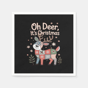 Oh Deer Its Christmas Miniature Patchwork Squares Napkins