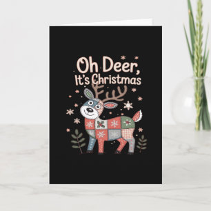Oh Deer Its Christmas MiniaturFolded Greeting Card