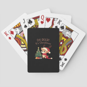 Oh Deer Its Christmas Modern Aesthetic Style Poker Cards