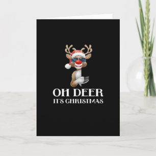 Oh Deer Its Christmas Reindeer Style Card