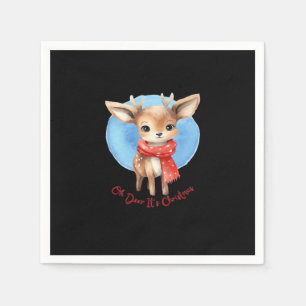 Oh Deer Its Christmas Retro Classic Design Napkins