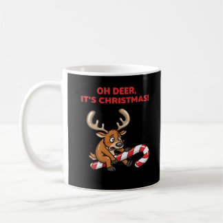 Oh Deer Its Christmas Stressed Reindeer With Sweet Coffee Mug