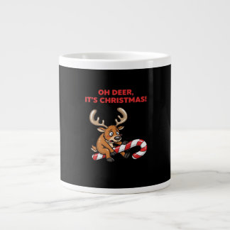 Oh Deer Its Christmas Stressed Reindeer With Sweet Giant Coffee Mug