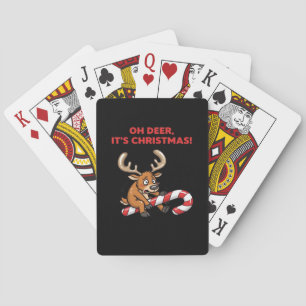 Oh Deer Its Christmas Stressed Reindeer With Sweet Poker Cards