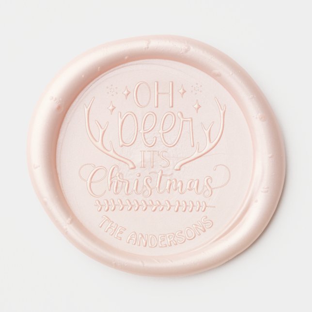 Oh Deer It's Christmas  Wax Seal Sticker (Front)
