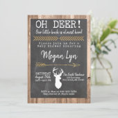 OH Deer! Little Buck Buffalo Plaid Baby Shower Invitation (Standing Front)