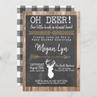 OH Deer! Little Buck Buffalo Plaid Baby Shower