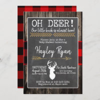 OH Deer! Little Buck Buffalo Plaid Baby Shower