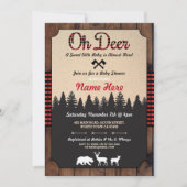 Oh Deer Lumberjack Red Baby Shower Boy Girl Invite (Front)