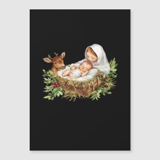 Oh Deer Mary Nativity Scene Christmas Jesus  