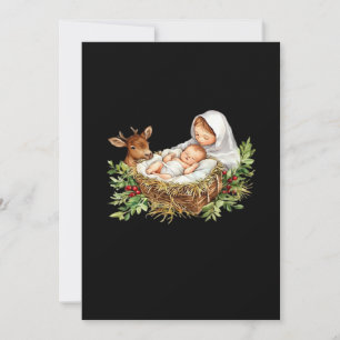 Oh Deer Mary Nativity Scene Christmas Jesus  Holiday Card