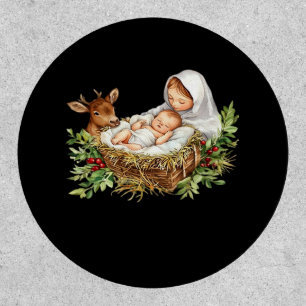 Oh Deer Mary Nativity Scene Christmas Jesus Patch