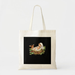 Oh Deer Mary Nativity Scene Christmas JesuTote Bag