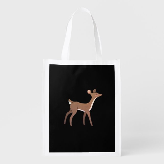 Oh Deer Me Whimsical Creative Design Grocery Bag (Front)