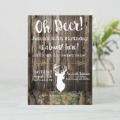 Oh Deer! Men's hunting Camo background Birthday Invitation (Standing Front)