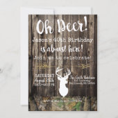 Oh Deer! Men's hunting Camo background Birthday Invitation (Front)