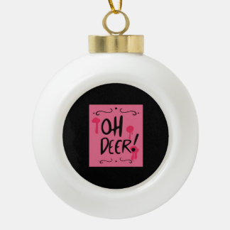 Oh Deer Minimal Aesthetic Ceramic Ball Christmas Ornament