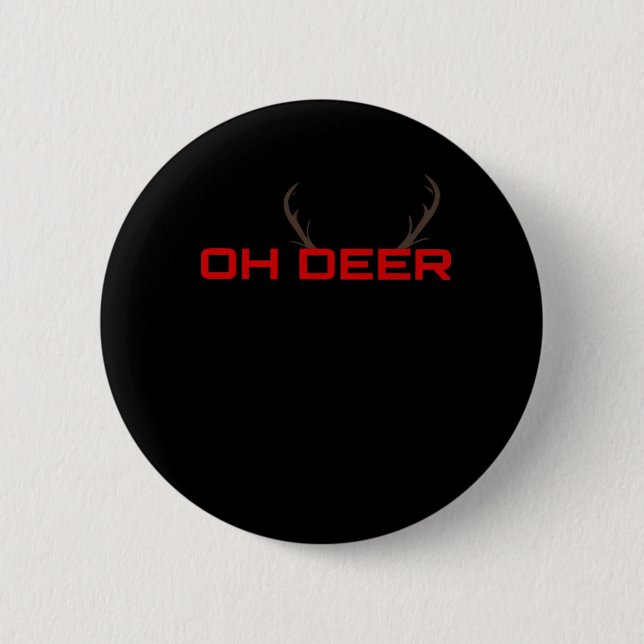 Oh Deer Minimal Aesthetic Vibe  Button (Front)