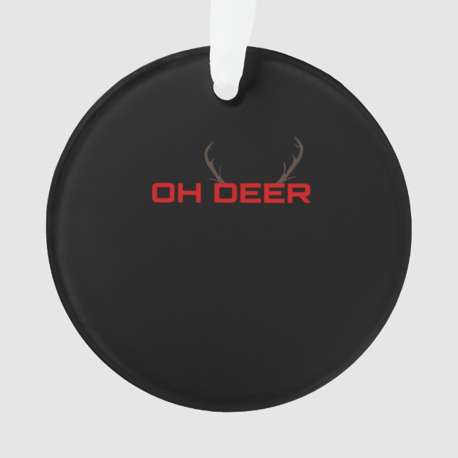 Oh Deer Minimal Aesthetic Vibe Ornament (Front)