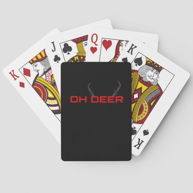 Oh Deer Minimal Aesthetic Vibe  Poker Cards (Back)