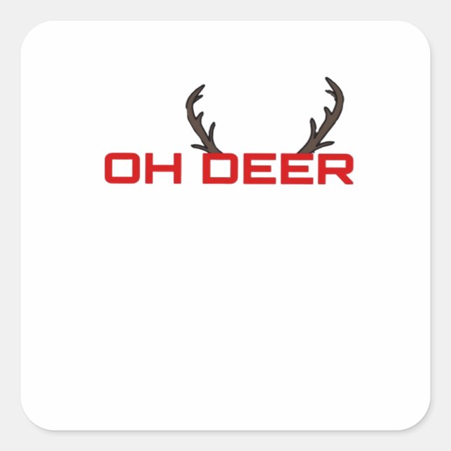 Oh Deer Minimal Aesthetic Vibe  Square Sticker (Front)