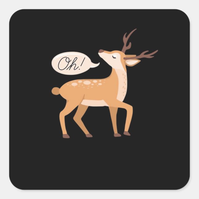 Oh Deer Minimal Clean Aesthetic  Square Sticker (Front)