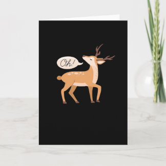 Oh Deer Minimal Clean AesthetiFolded Greeting Card