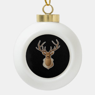 Oh Deer Minimal Design Ceramic Ball Christmas Ornament