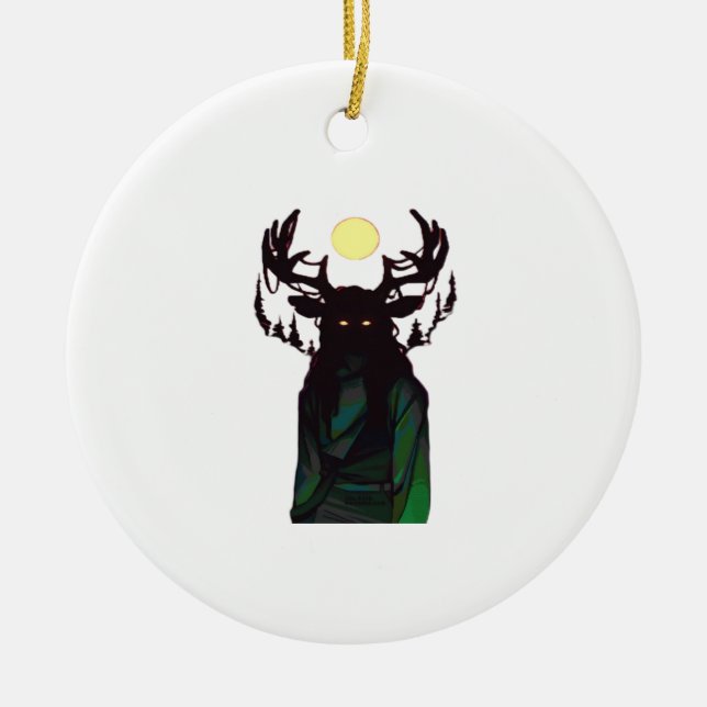 Oh Deer Minimal Design Ceramic Ornament (Front)