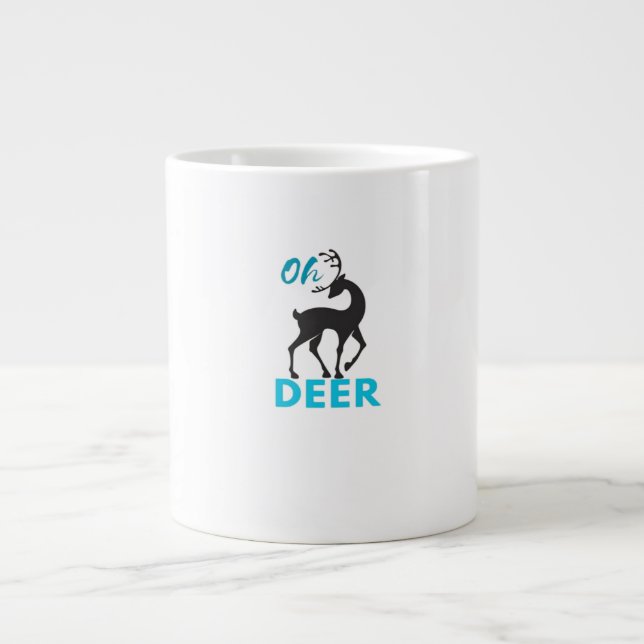 Oh Deer Minimal Design  Giant Coffee Mug (Front)