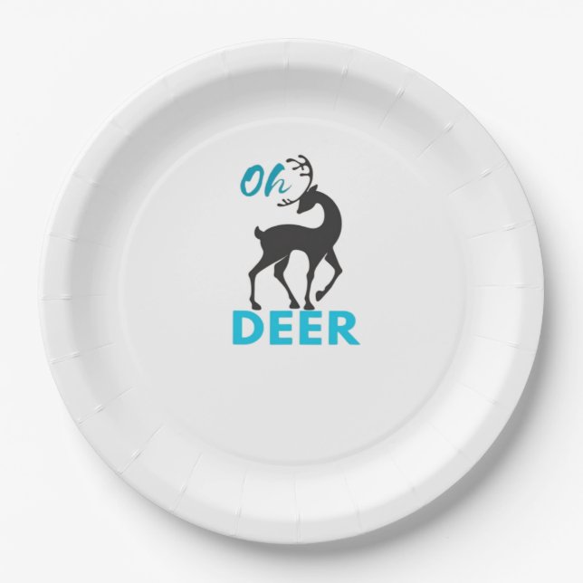 Oh Deer Minimal Design  Paper Plates (Front)
