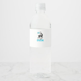 Oh Deer Minimal Design Water Bottle Label