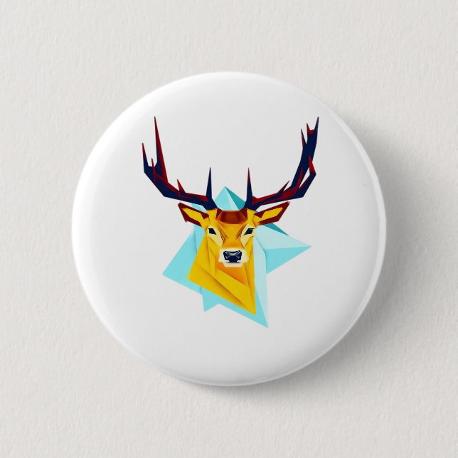 Oh Deer Minimal Rustic Style  Button (Front)